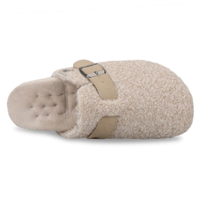 Isotoner® Ladies Borg Clog Slipper Oat Extra Image 4